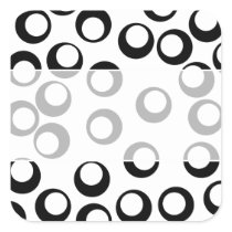 Black and White Retro Circles Pattern. Stickers