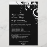 Black and White Reverse Swirl Flyer or Program