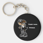 Black and White Roller Derby Jammer Customisable Key Chain