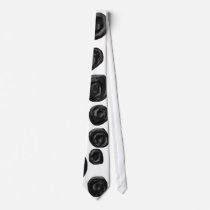 Black and White, Roses Pattern. Tie