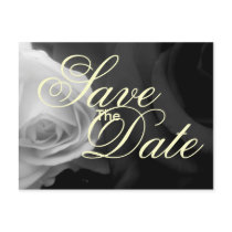 Black and White Roses save the date Post Cards