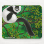 Black and White Ruffed Lemur Mousepad