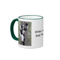 Black and White Ruffed Lemur on Tree Mugs