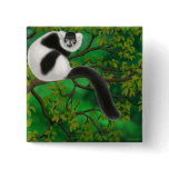 Black and White Ruffed Lemur Pin buttons