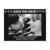 Black and White Save the Date Postcard
