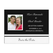 Black and white Save the date with pic