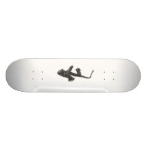 Black and white saxophone and two hands custom skateboard
