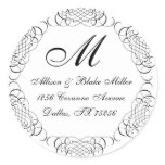 Black and white scroll address stickers