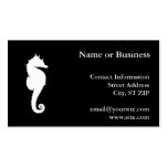 Black and White Seahorse Business Cards
