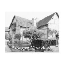 Black and white Shakespeare's birthplace Stratford Post Cards