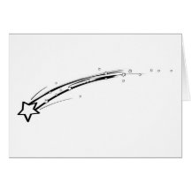 Black and White Shooting Star Greeting Cards