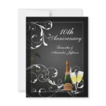Black and White Silver Champagne Anniversary Party