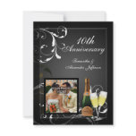 Black and White Silver Champagne Photo Anniversary