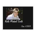 Black and White Simplistic Grad Photo Card postcards