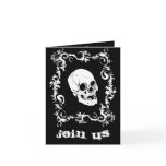 Black and White Skull Halloween Party Invitation cards