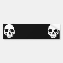 Black and White Skull / Head (1) Bumper Stickers