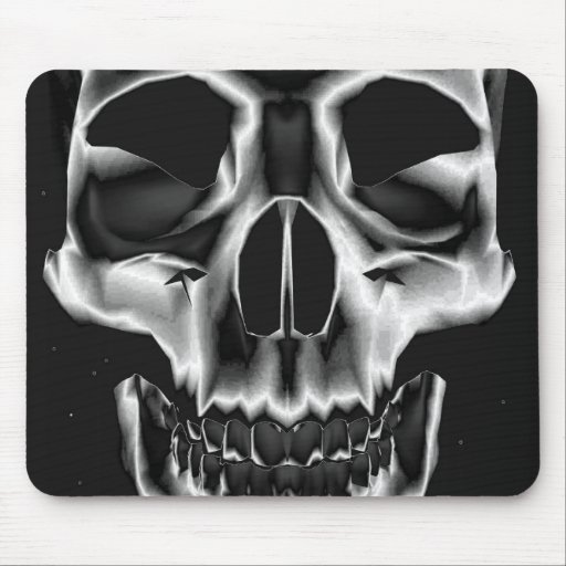 Black and White Skull Mousepad