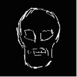 Black and White Skull. Weird. Mean Face. Custom photo sculptures