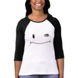 Black and White Smiley Face Wink t-shirts