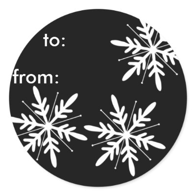 Black and White Snowflake Gift Tags Sticker by TheGrinchsCloset
