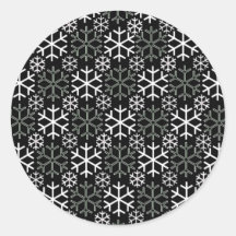 Black and White Snowflakes Sticker