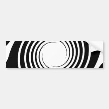 Black and White Spiral Design. Bumper Sticker
