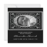 Black and White Square Baby Birth Announcement