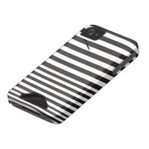 Black and white stripe pattern ID iPhone 4 4S case Iphone 4 Id Case