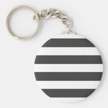Black and White Stripes Keychain/Keyring