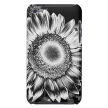 Black and White Sunflower iPod Case-Mate Case