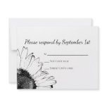 Black and White Sunflower Wedding Response Card