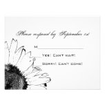 Black and White Sunflower Wedding Response Card Personalized Invitation