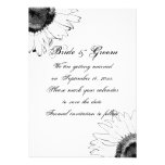 Black and White Sunflower Wedding Save the Date Custom Invitations