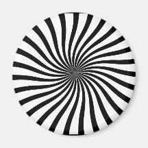 Black and white swirl fridge magnet