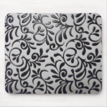 Black and white swirl mouse pad