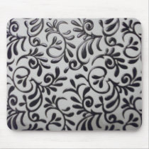 Black and white swirl mouse pad