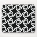 Black and White Swirl Pattern Mousepad
