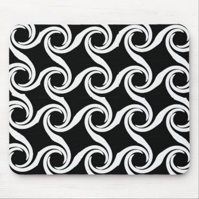 Black and White Swirl Pattern Mousepad by JKdesigns