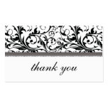 Black and White Swirl Thank You Card business cards