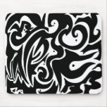 Black and white swirls mousepad