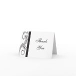 Black and White Thank You Note Card