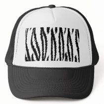 Black and White Tiger Print. Tiger Pattern. Mesh Hats