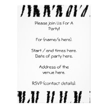 Black and White Tiger Print. Tiger Pattern. Invitation