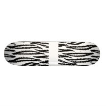 Black and White Tiger Print. Tiger Pattern. Skate Board