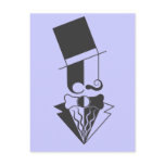 Black and White Top Hat Man postcards