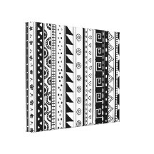 Black and white Tribal pattern Canvas Print
