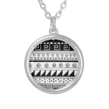 Black and white Tribal pattern Custom Necklace