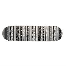 Black and white Tribal pattern Custom Skate Board
