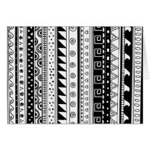 Black and white Tribal pattern Greeting Card