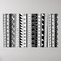 Black and white Tribal pattern Posters